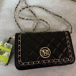 Badgley Mischka Black Quilted Crossbody Bag